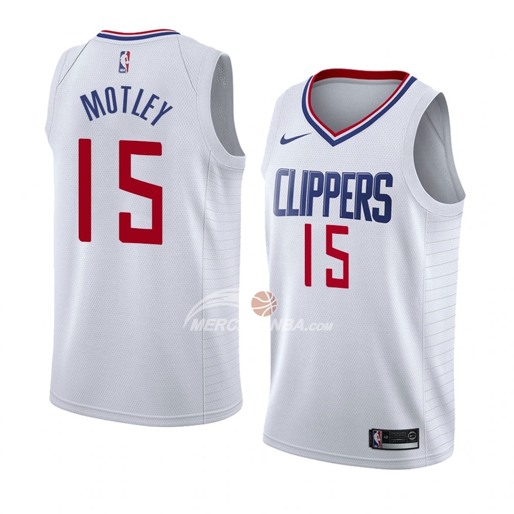 Maglia Los Angeles Clippers Johnathan Motley Association 2018 Bianco